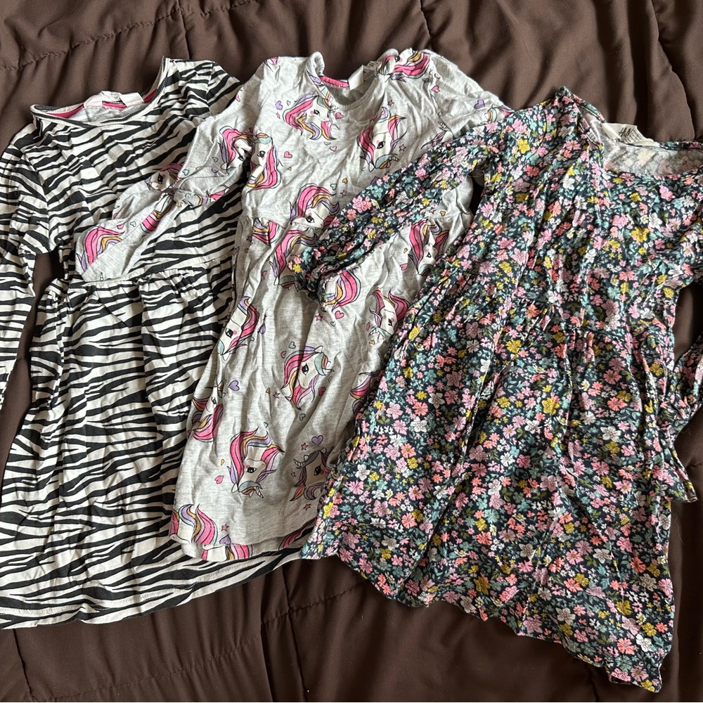 H&M Set of Three Girls' Dresses - Zebra, Unicorn, Floral